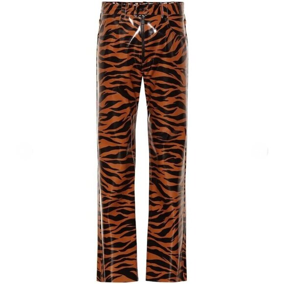 Kwaidan Editions Tiger Print Vinyl straight leg high rise pants 36 - Picture 2 of 9